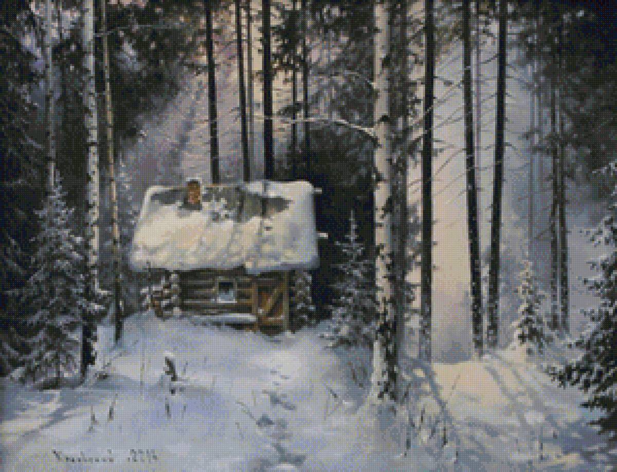 охотничий домик - зима - предпросмотр