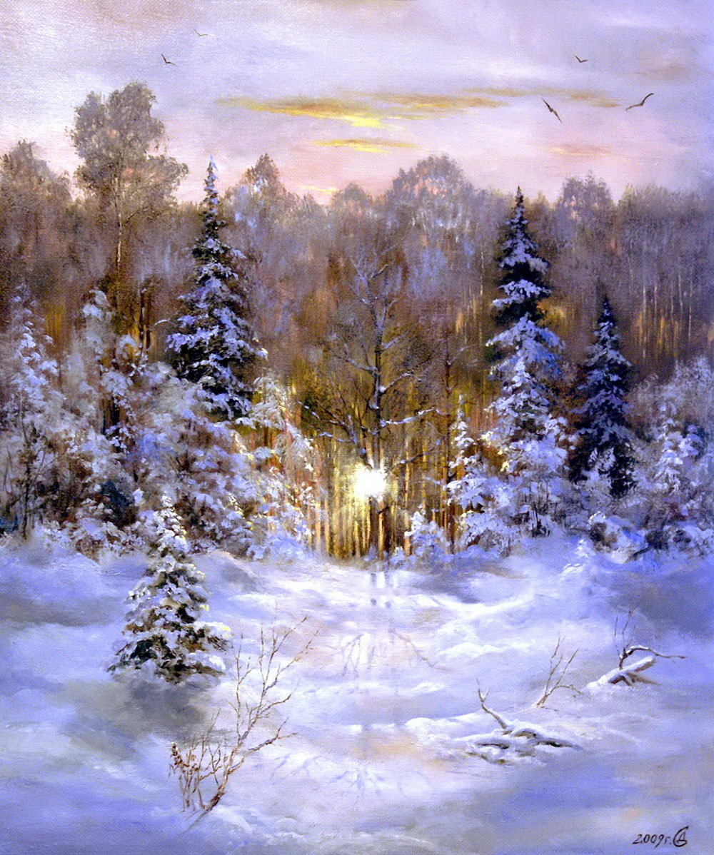 закат - зима - оригинал