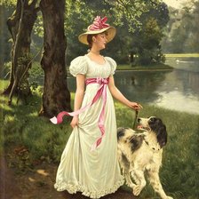 Схема вышивки «Дама с собакой»