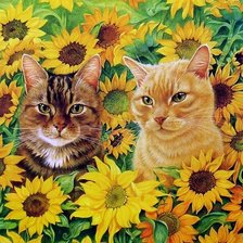 Схема вышивки «Кошки»