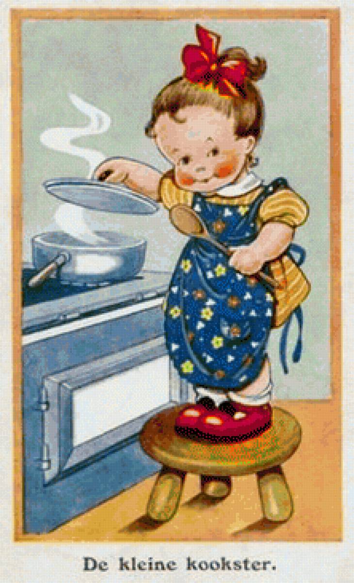 niña vintage cocinera - предпросмотр