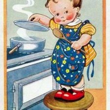 Схема вышивки «niña vintage cocinera»