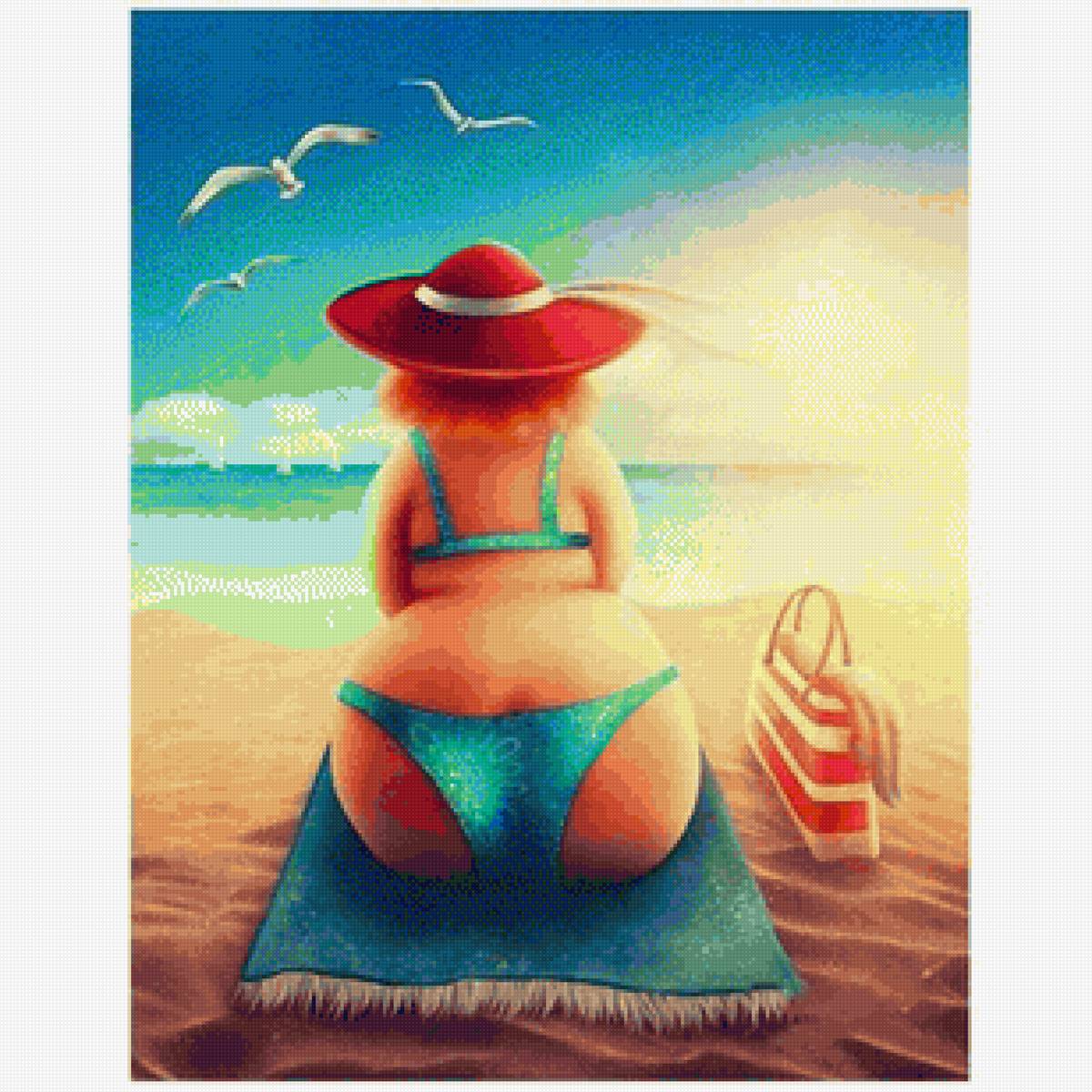 mujer en la playa - предпросмотр