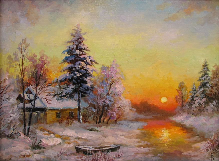 вечер - зима - оригинал