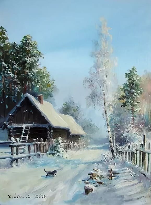 вечер - зима - оригинал