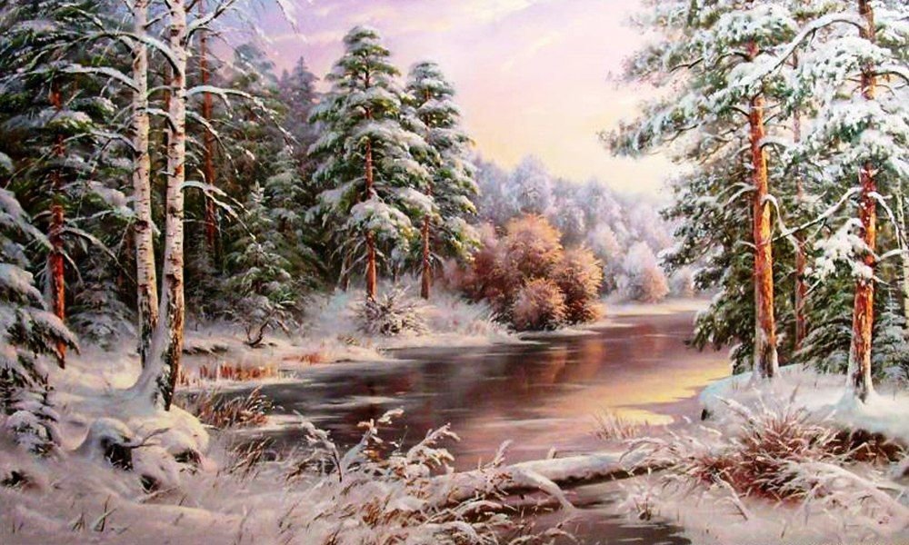 вечер - зима - оригинал