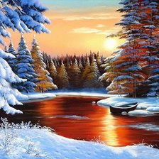 Схема вышивки «закат»