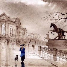 У Аничкова моста - город, санкт-петербург - оригинал