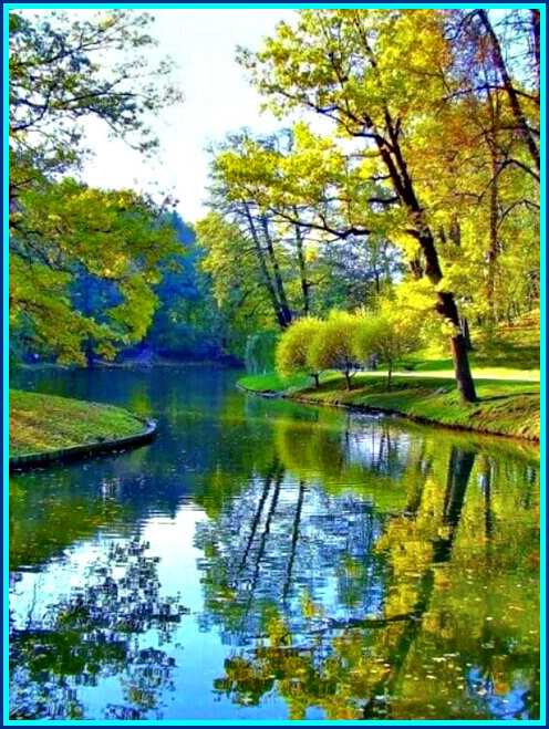 Отражение - природа, осень, река - оригинал