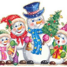 muñecos de nieve familia