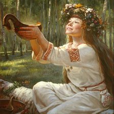 Схема вышивки «девушка с ковшом»