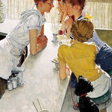 в кафе худ.Роквелл