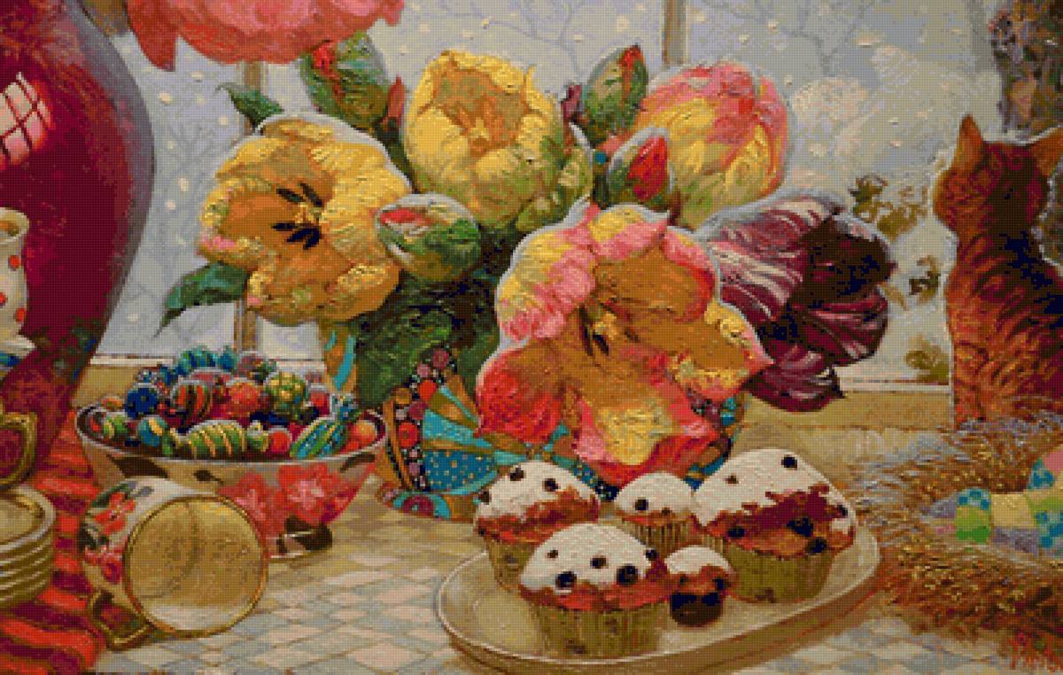 тюльпаны худ.В.Низовцев - цветы. букет - предпросмотр