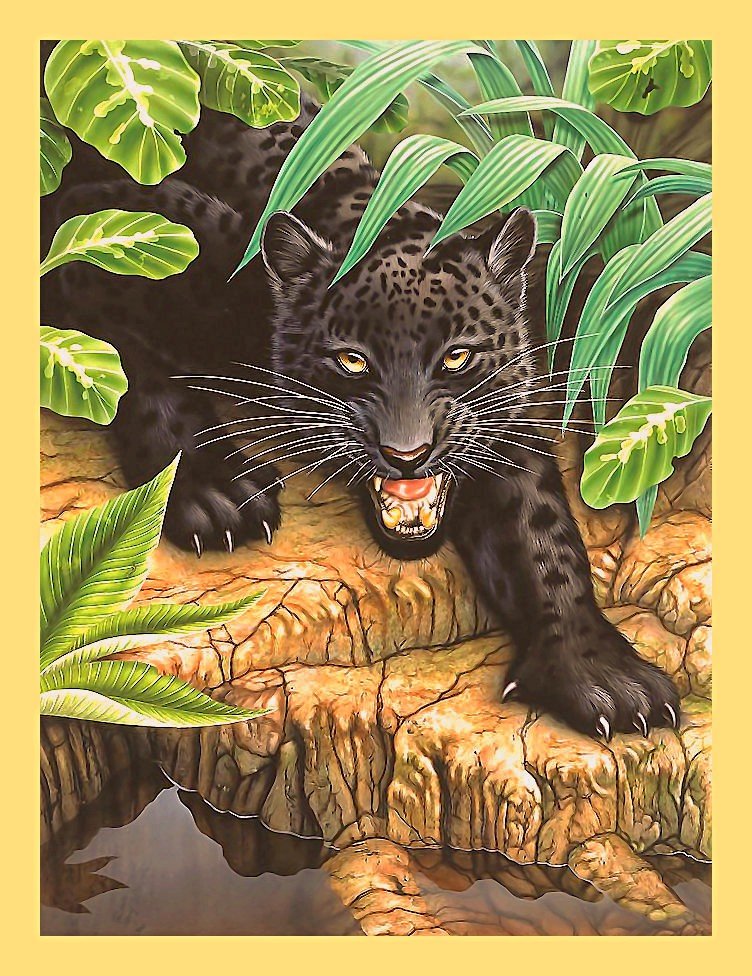 Серия "Хищники". Пантера - вариант 3 - для 30012007 - пантера, хищники, животные - оригинал