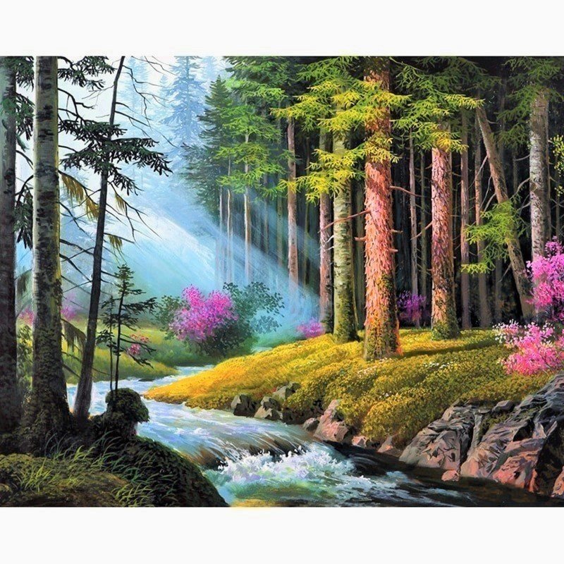 Лесная речка - река, лес, природа - оригинал