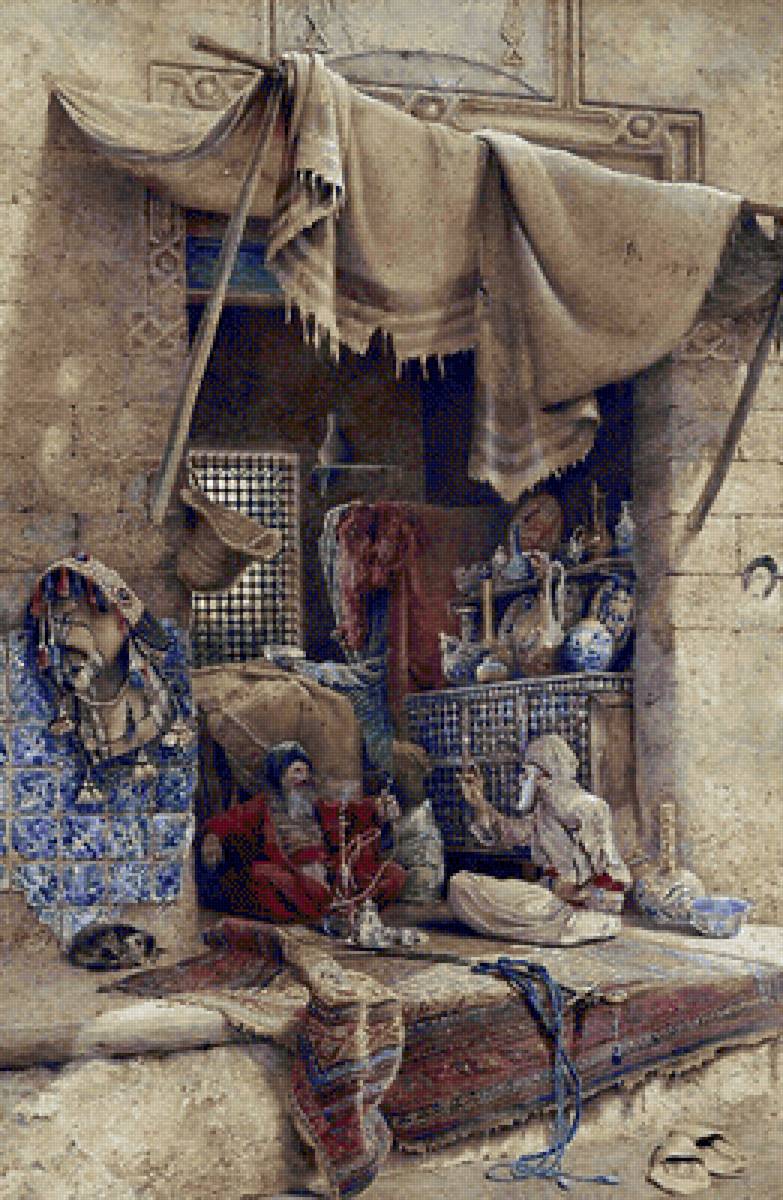 ЧАРЛЬЗ РОБЕРТСОН. БАЗАРНЫЕ СПЛЕТНИ, 101,5  x  71,3 см - здания, помещения - предпросмотр