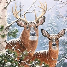 Схема вышивки «Deer in snow»