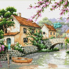 Схема вышивки «Деревенский канал»