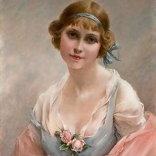 Схема вышивки «Mädchen mit der Rose»