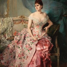 Схема вышивки «дама»