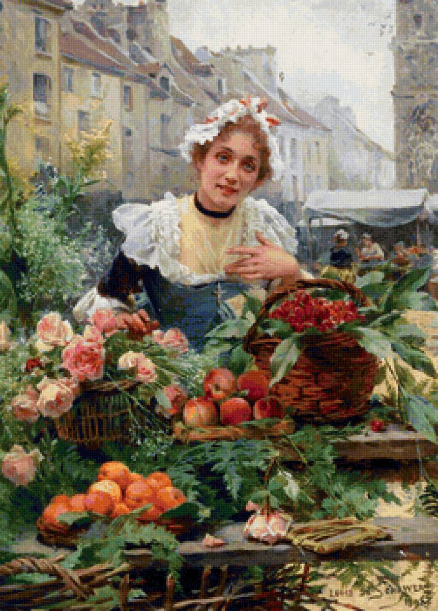 Auf dem Markt - картина - предпросмотр