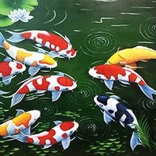 Схема вышивки «Carps and Lotus»