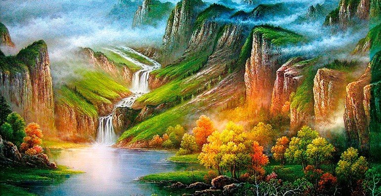 Mountain River - landscape - оригинал