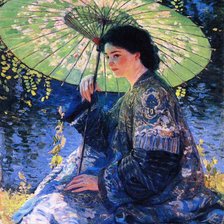 Mujer con sombrilla Renoir