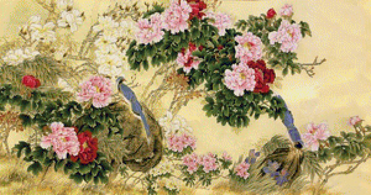 Birds and Flowers - birds, flowers - предпросмотр