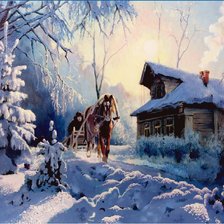 Схема вышивки «зима»