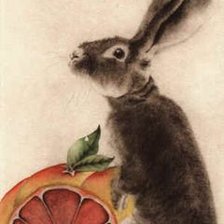 Схема вышивки «Кролик и апельсин»