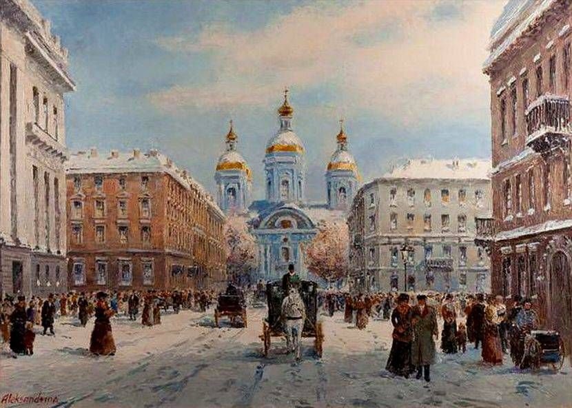 старый питер худ. М. Павлова - город, городской пейзаж - оригинал