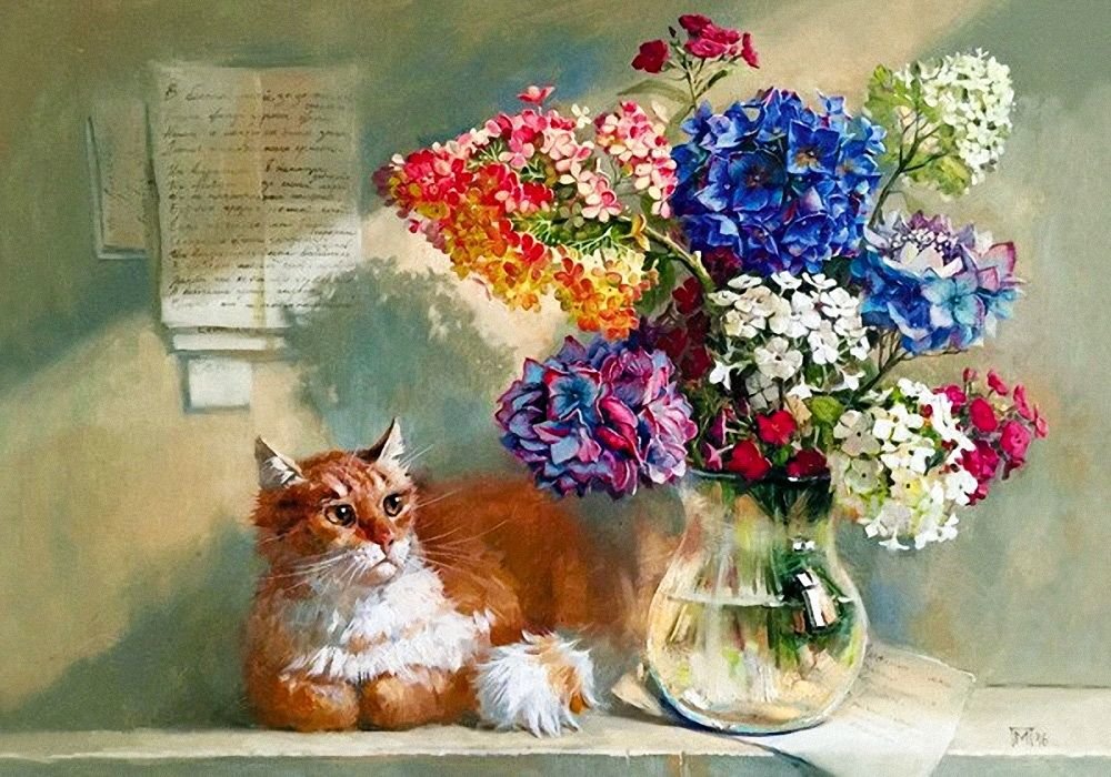 букет М.Павлова - коты, цвет - оригинал