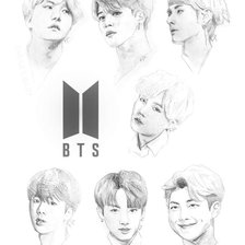 Схема вышивки «BTS»