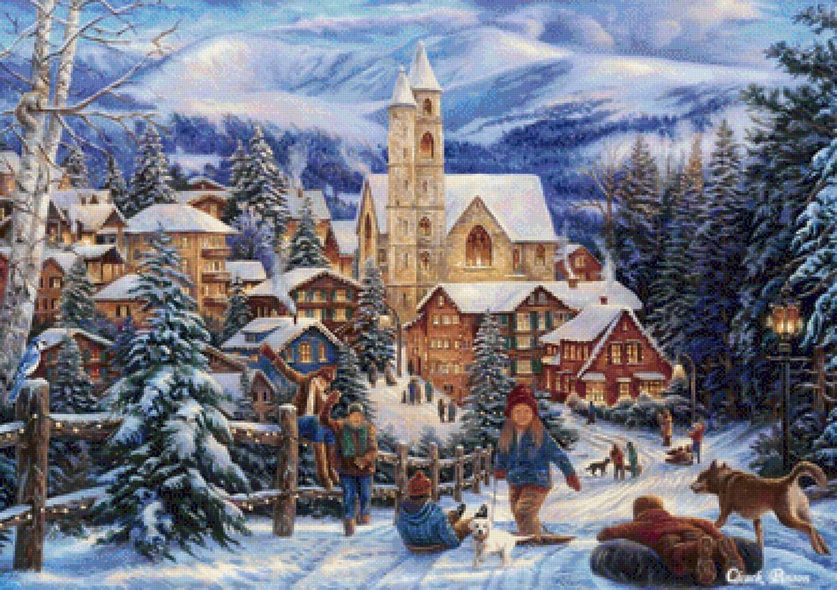 Winter Holiday - winter, chuck pinson, painting - оригинал