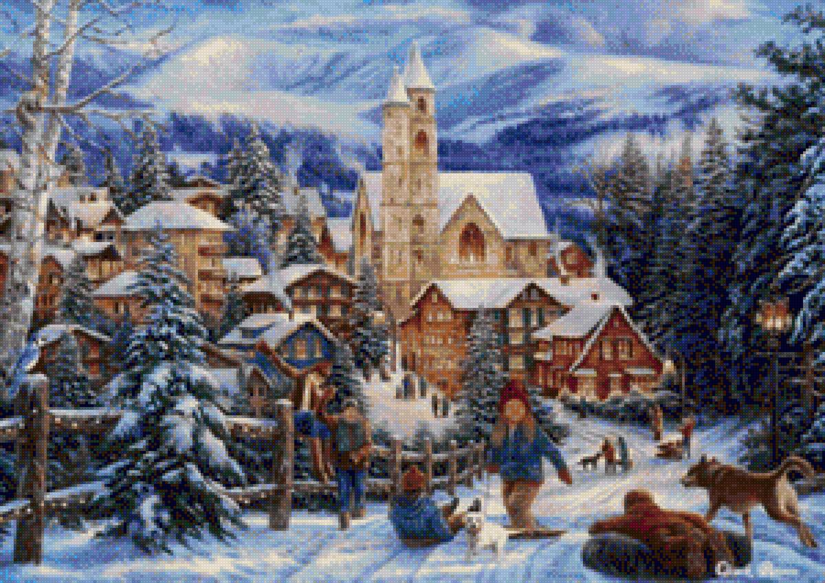 Winter Holiday - winter, chuck pinson, painting - предпросмотр