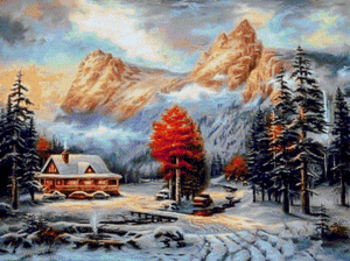 Winter Landscape - winter, painting, chuck pinson - предпросмотр