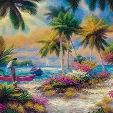 Оригинал схемы вышивки «Seaside Palm Trees» (№2292523)