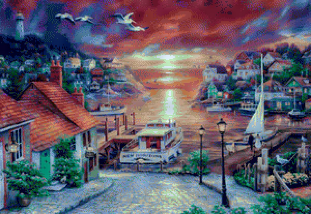 The Port - chuck pinson, painting, seaside - предпросмотр