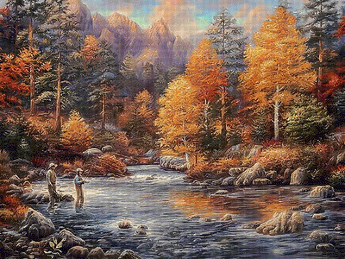 Fishing Legacy - river, painting, chuck pinson - оригинал