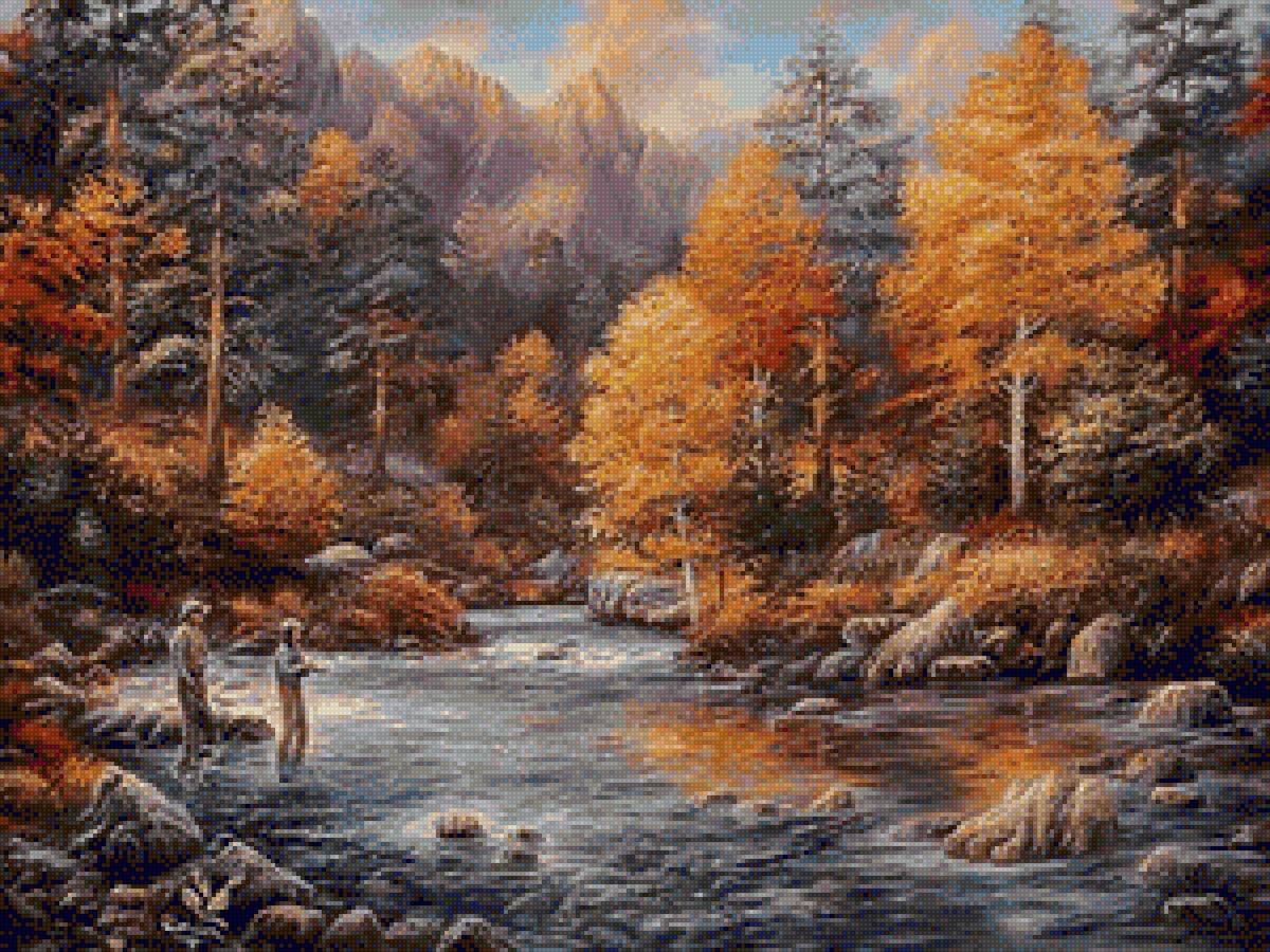 Fishing Legacy - chuck pinson, painting, river - предпросмотр