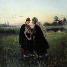 Оригинал схемы вышивки «Мать и дочь. Владимир Маковский» (№2292643)