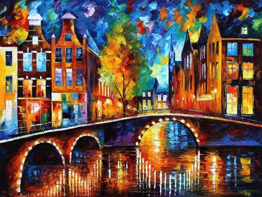 Amsterdam - leonid afremov, cities - оригинал