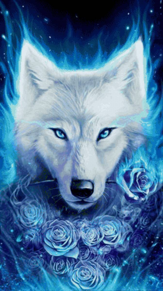 Волк в синих тонах - предпросмотр