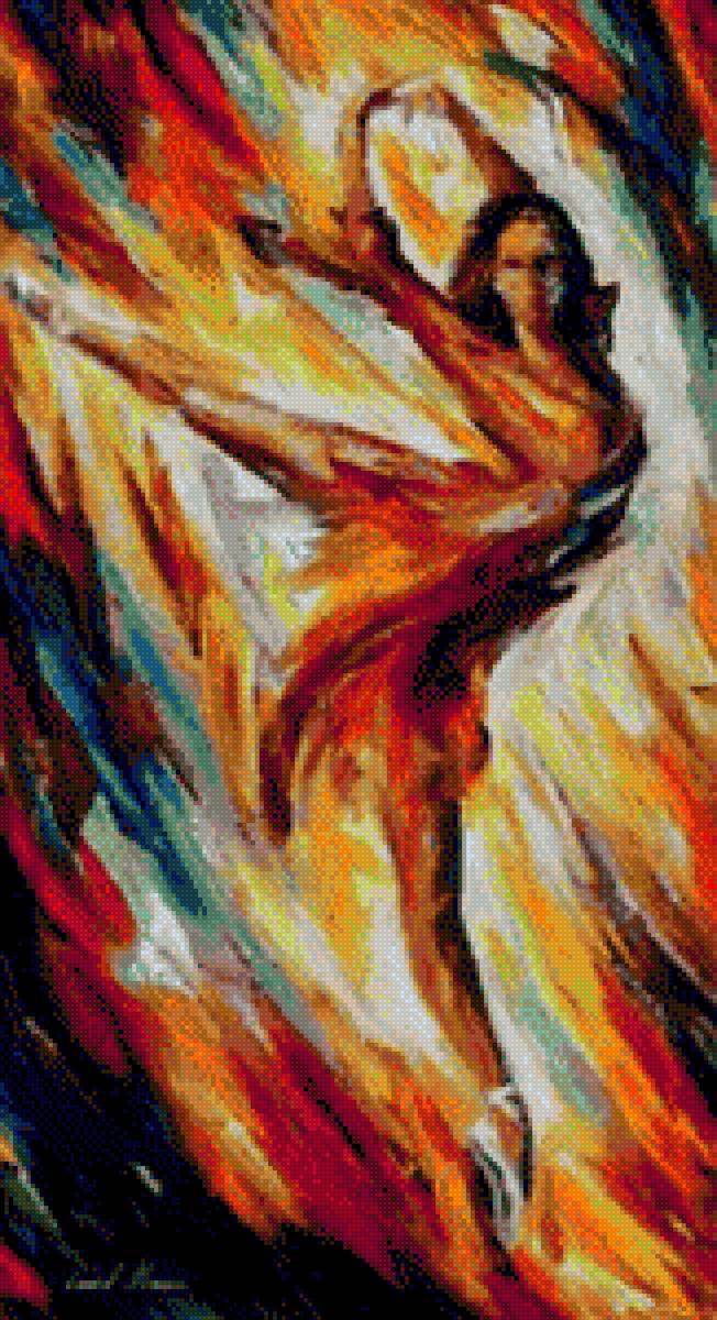 Fire Dance - leonid afremov, dance - предпросмотр