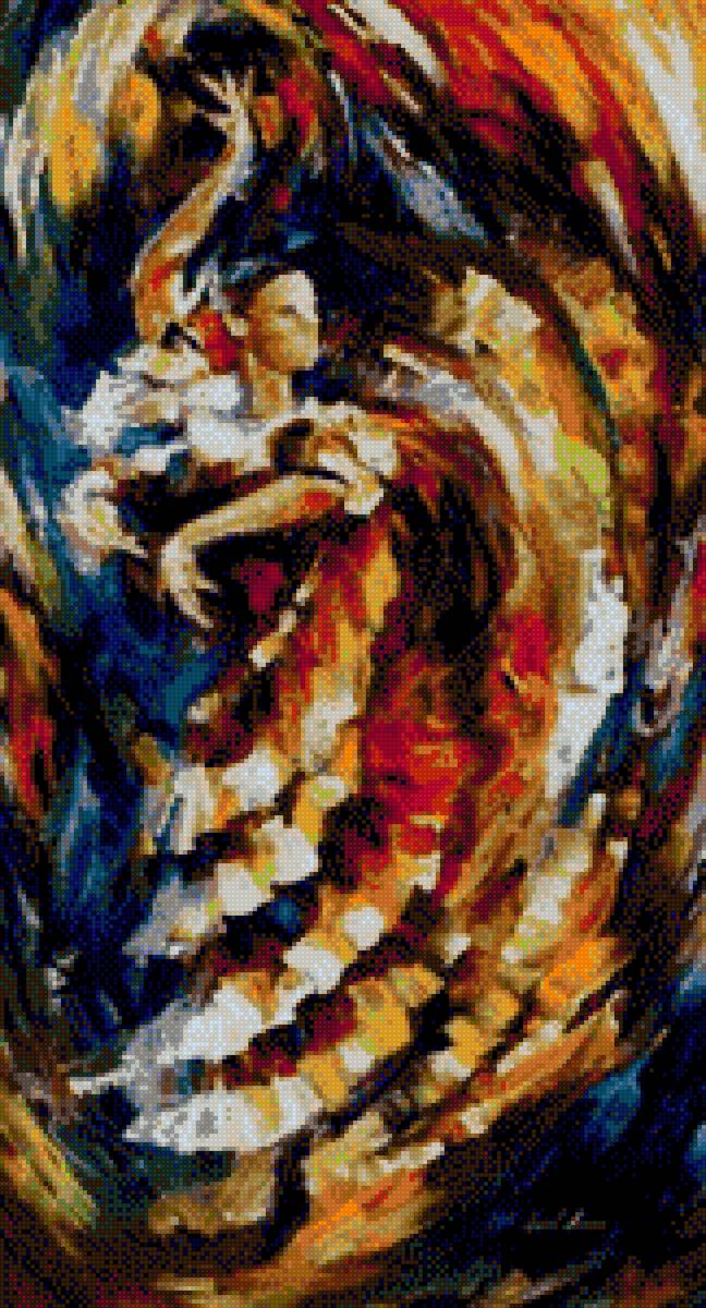 Passionate Flamenco - leonid afremov, dance - предпросмотр