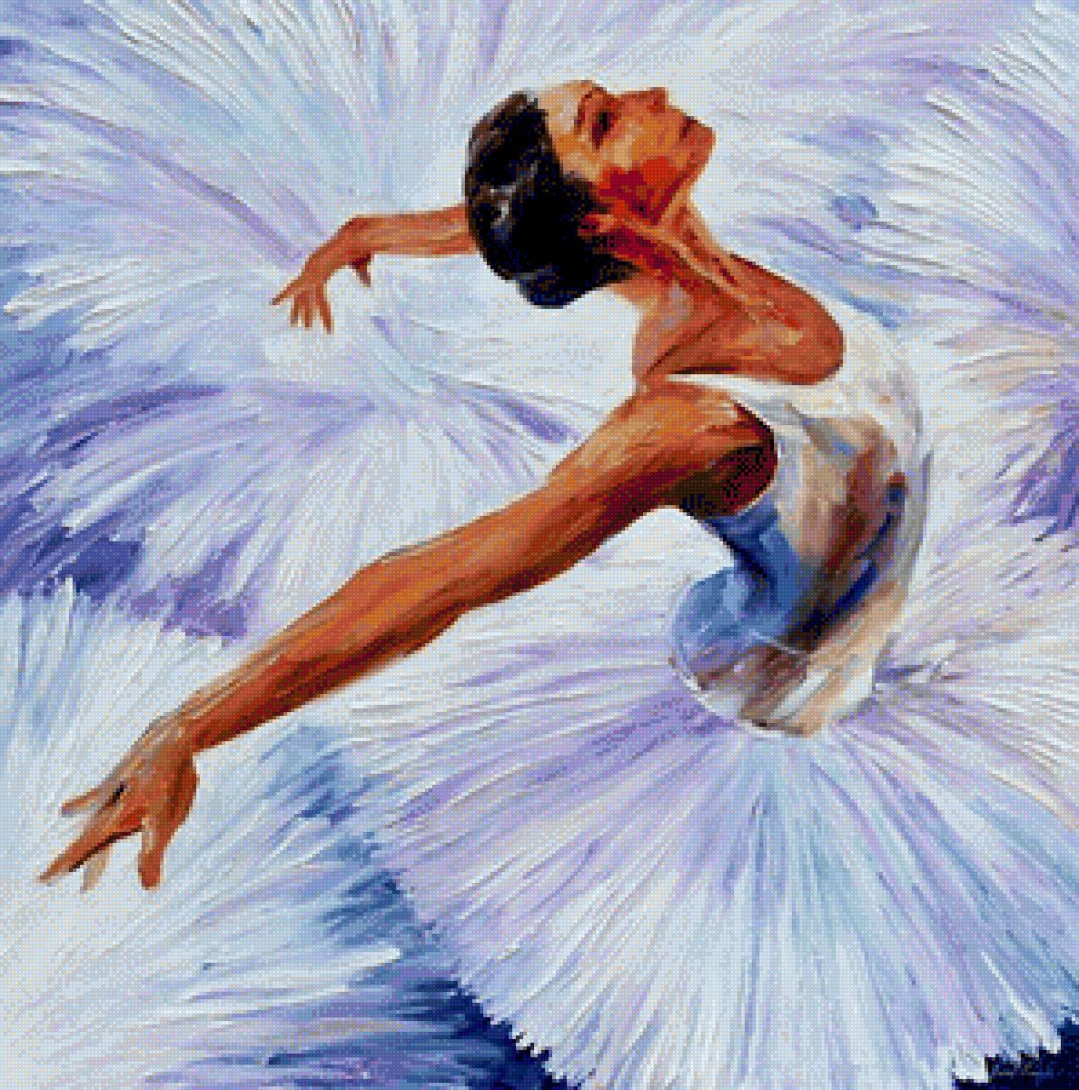 Ballerina Swan Dance - dance, leonid afremov - предпросмотр