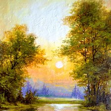 Схема вышивки «закат»