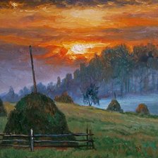 Схема вышивки «закат»