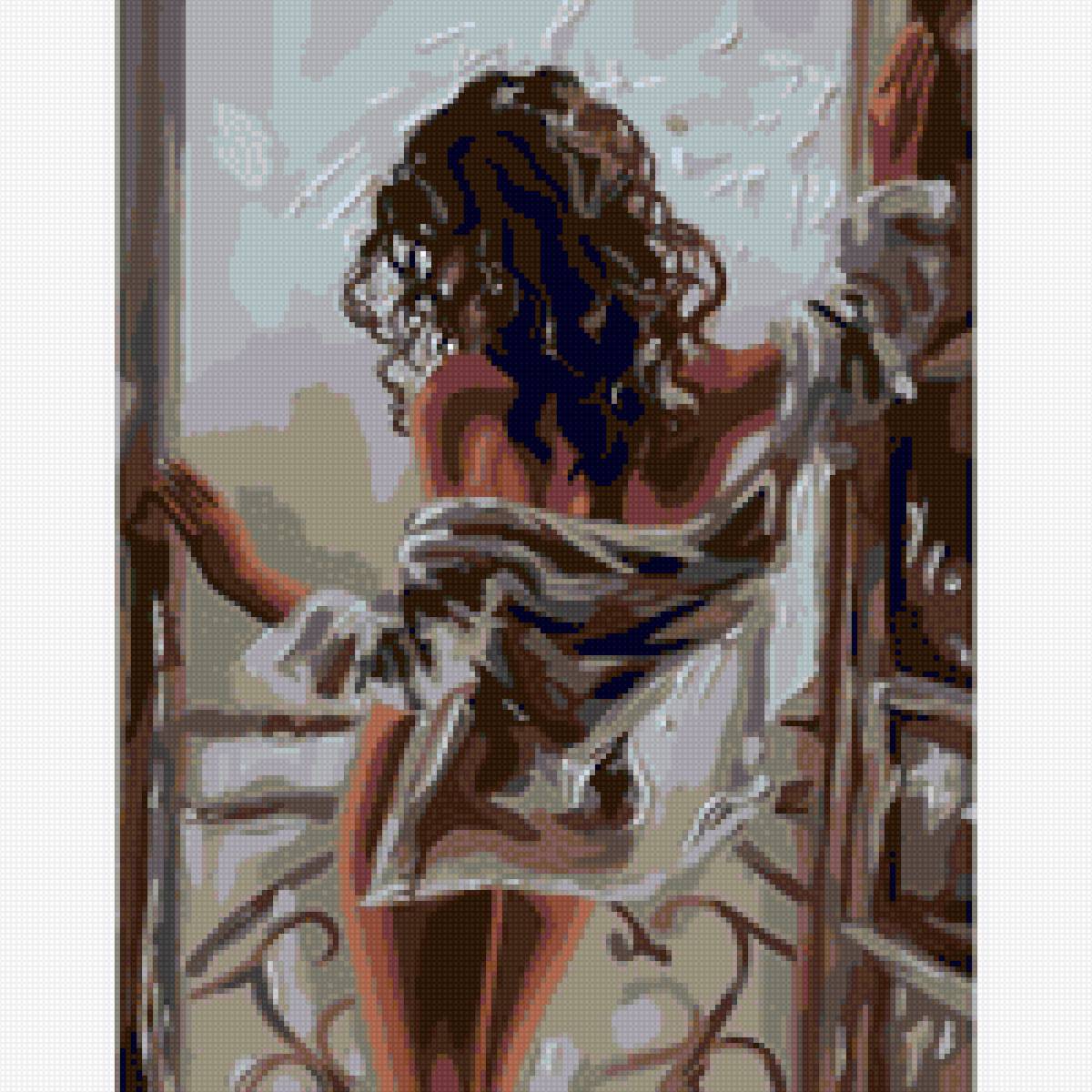 Девушка у окна - девушка, красота - предпросмотр